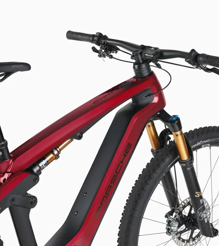 PORSCHE eBike Cross Performance EXC Jízdní horské elektrokolo karbonový rám karmínová červeň
