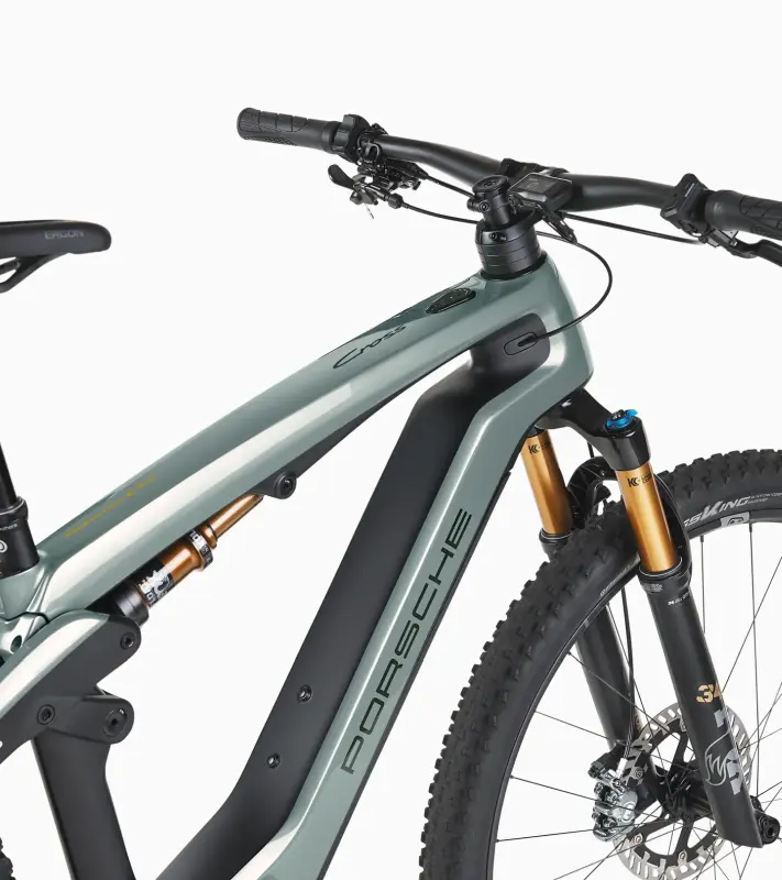 PORSCHE eBike Cross Performance EXC Jízdní horské elektrokolo karbonový rám tyrkysová metalíza