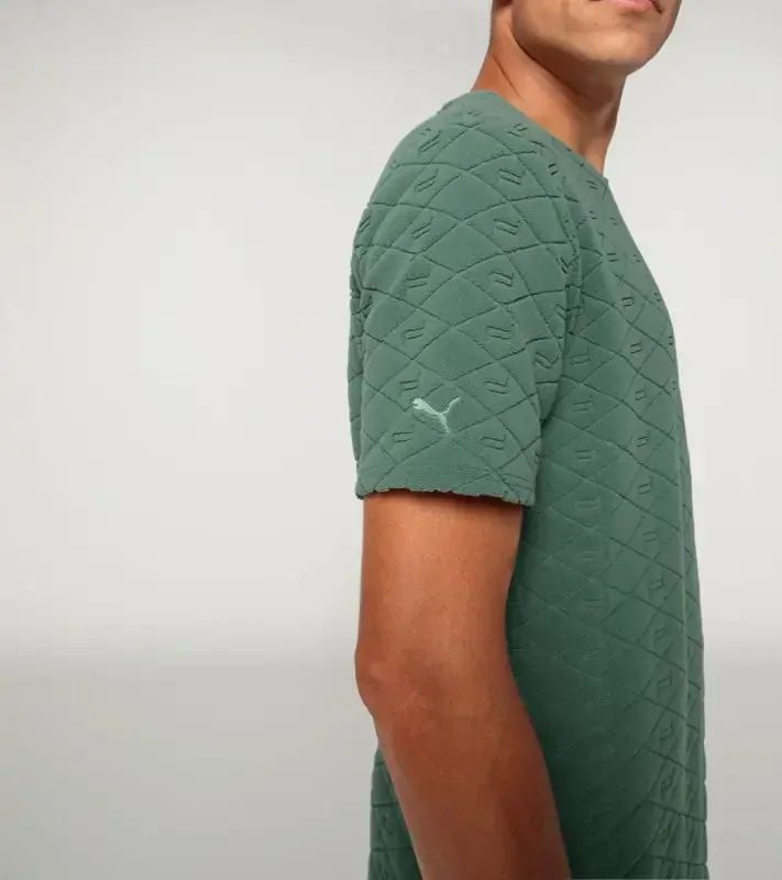 PORSCHE DESIGN Summer T-shirt Tričko s výstřihem ke krku a reliéfním vzorem eukalyptová zelená