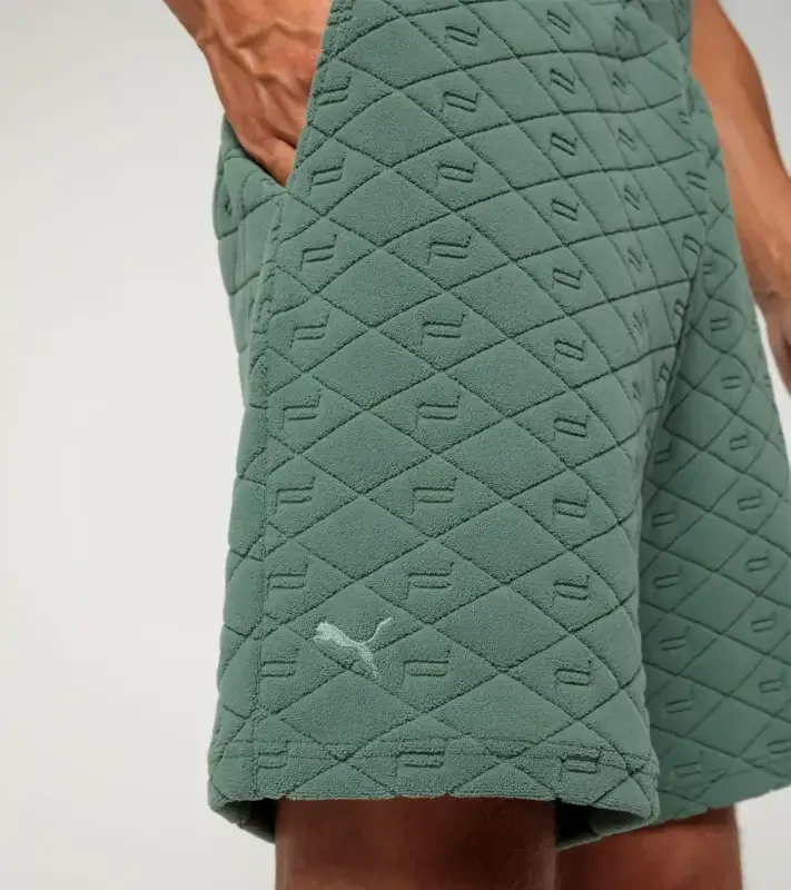 PORSCHE DESIGN Summer shorts Kalhoty krátké s reliéfním vzorem eukalyptová zelená
