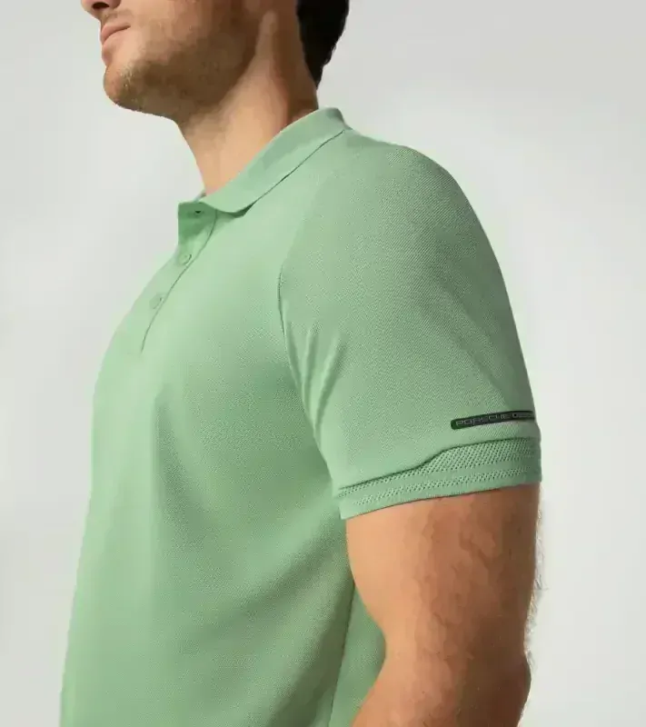 PORSCHE DESIGN Men's Polo Shirt Polokošile tričko s límečkem a knoflíčky pastelová zelená