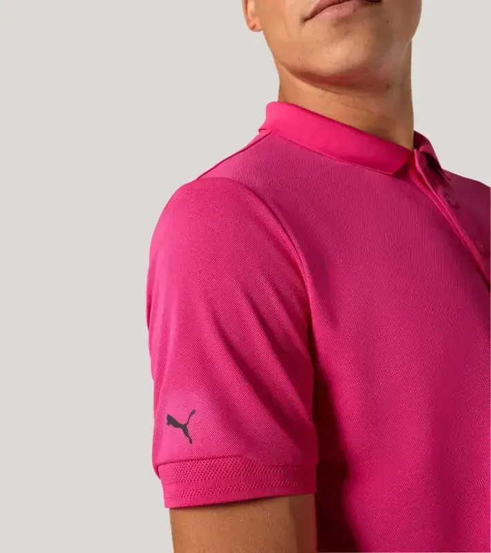 PORSCHE DESIGN Men's Polo Shirt Polokošile tričko s límečkem a knoflíčky granátová růže