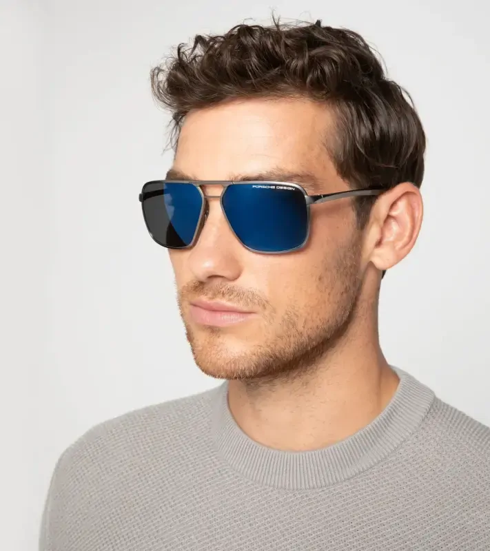 PORSCHE DESIGN Sunglasses P´8966 Sluneční brýle šedočerné a modrým gradientem zrcadlové