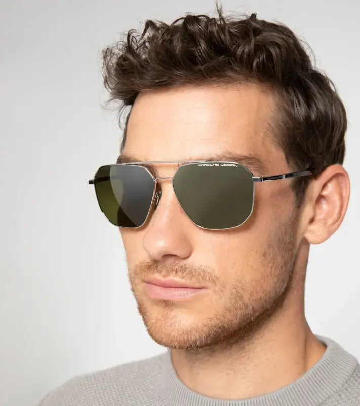 PORSCHE DESIGN Sunglasses P´8967 Sluneční brýle v kombinaci šedé a palladiové a zelenými skly s gradientem polarizované