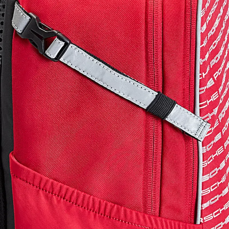 PORSCHE School backpack Školní batoh s reflexními logy červená