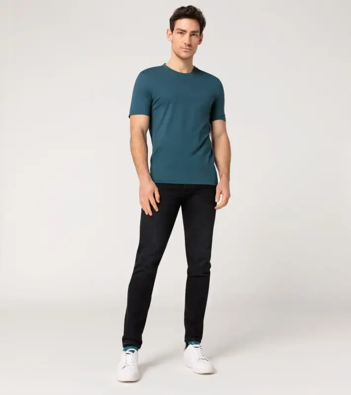 PORSCHE DESIGN Crew Neck T-Shirt Tričko s výstřihem ke krku petrolejově zelená