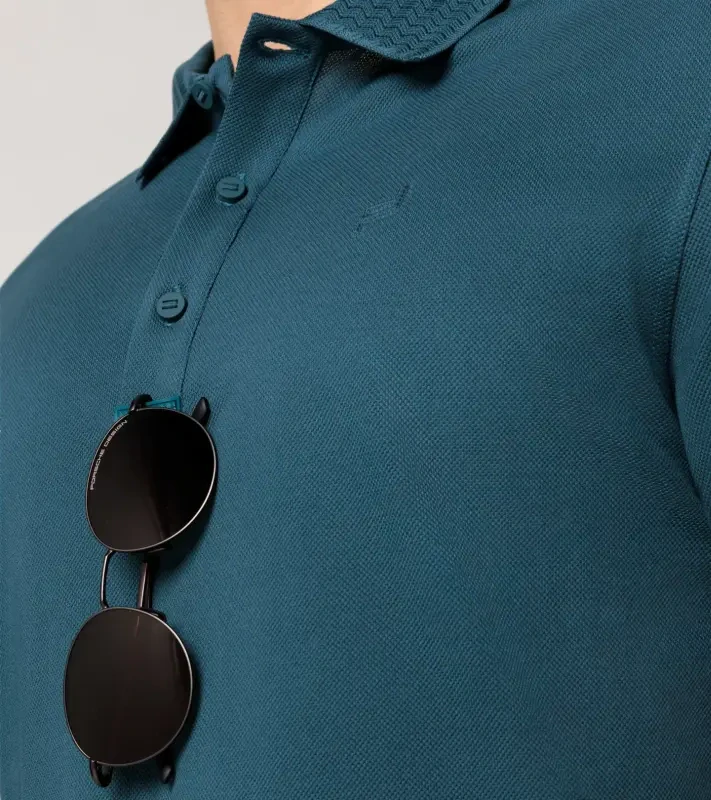 PORSCHE DESIGN TecFlex polo shirt Polokošile tričko s límečkem z piké petrolejově zelená
