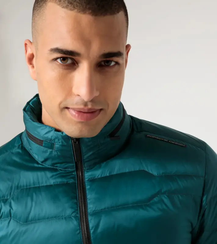 PORSCHE DESIGN Light Packable Jacket Bunda odlehčená sbalitelná prošívaná petrolejová zelená