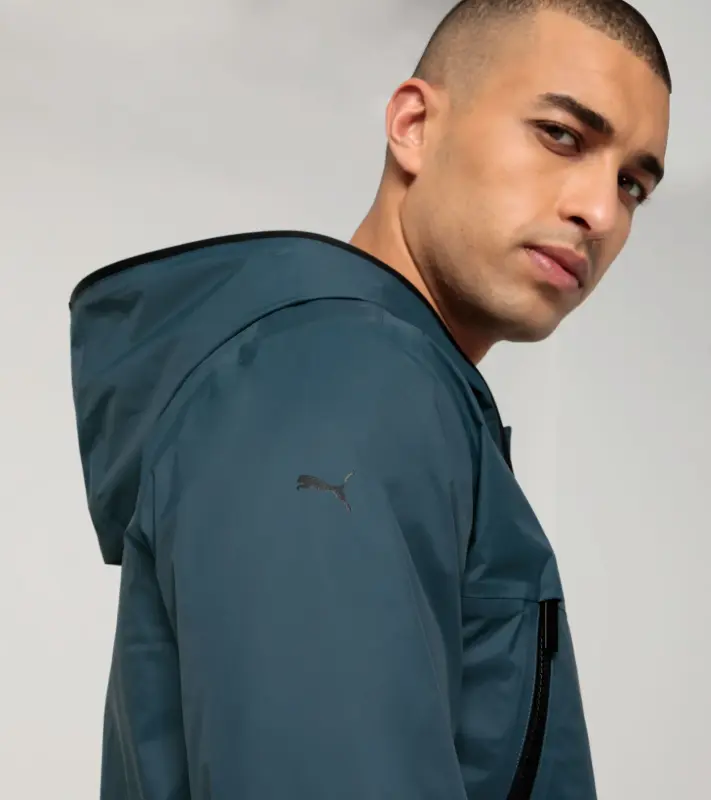 PORSCHE DESIGN Windbreaker Větrovka bunda s kapucí modrošedá