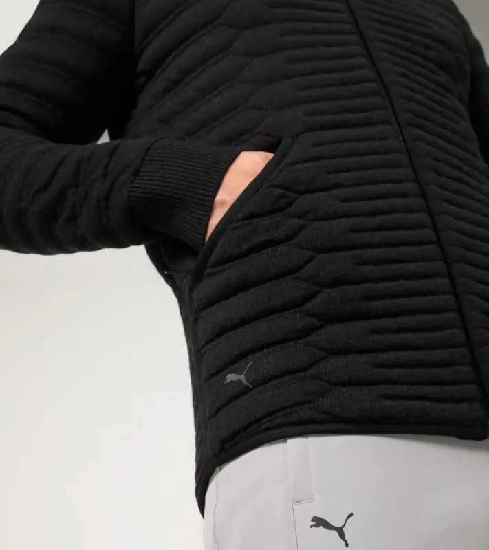 PORSCHE DESIGN EvoKNIT® Hoodie Mikina na zip prošívaná černá puma
