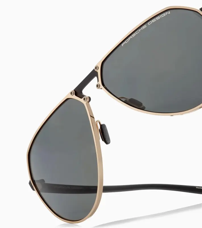 PORSCHE DESIGN Sunglasses P´8938 Hexagon Sluneční brýle černozlaté se skly v šedé a polarizované