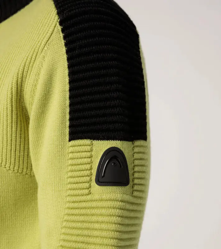 PORSCHE HEAD Knitted Pullover Turbo Svetr pulovr lyžařský pletený funkční z merina v barvě neon žlutá