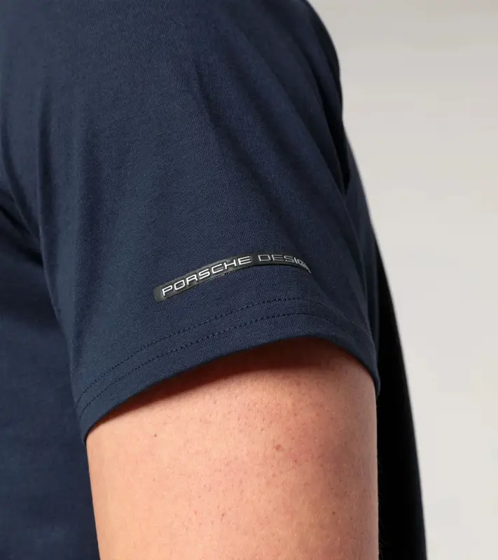 PORSCHE DESIGN T-shirt Essential Tričko volnočasové sportovní s kulatým výstřihem a logem tmavě modrá