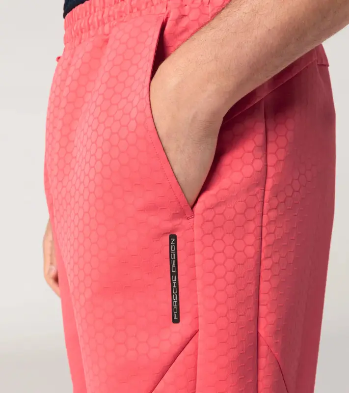 PORSCHE DESIGN Swimming shorts Plavky koupací šortky se šestihranným vzorem oranžově korálová