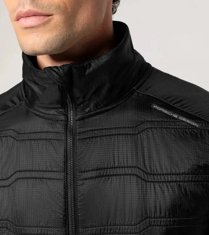 PORSCHE DESIGN Hybrid jacket Volnočasová bunda se stylovým vrstevním a vysokým límcem černá