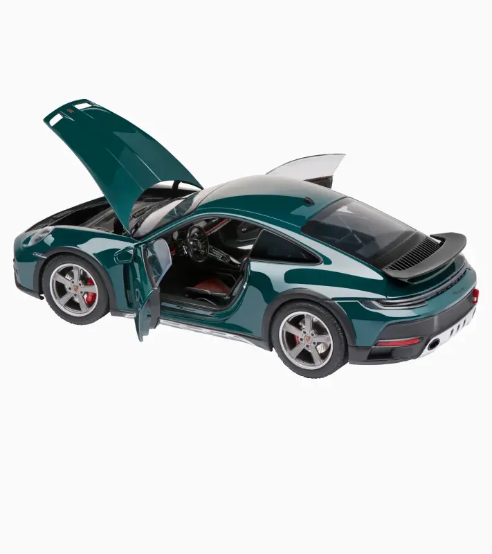 PORSCHE 911 Dakar (992) Model 1:18 otvíratelný petrolejová zelená metalíza