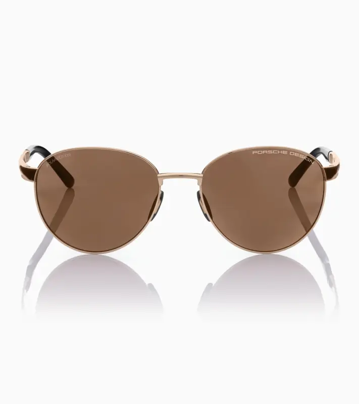 PORSCHE DESIGN Sunglasses P´8985 Sluneční brýle z titanu černozlaté s hnědými polarizovanými skly