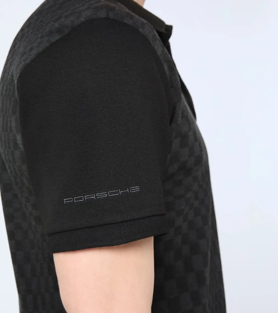 PORSCHE Jacquard polo T-shirt 911 Spirit 70 žakárové polo tričko černé