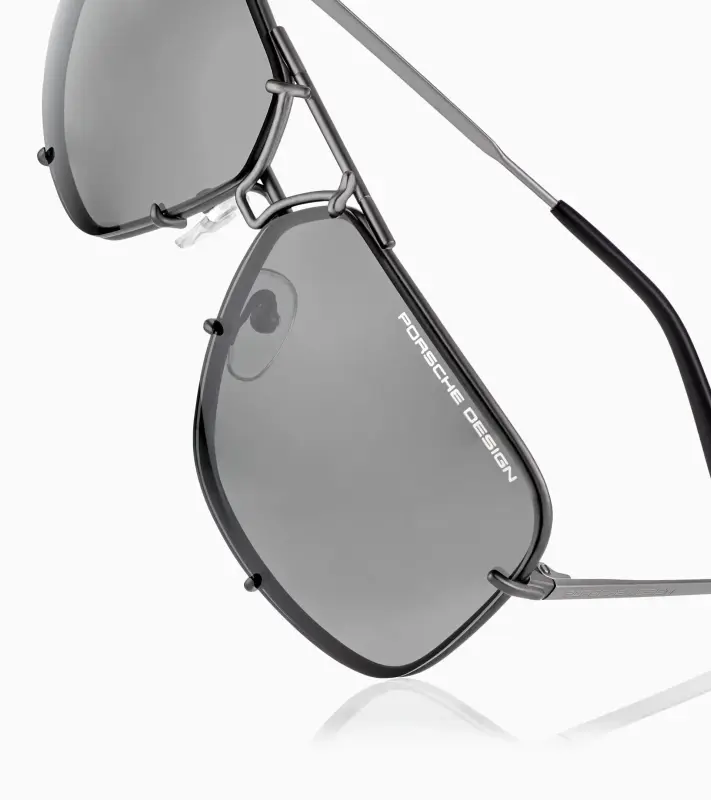 PORSCHE DESIGN Sunglasses P´8928 Turbonite Limited Edition Sluneční brýle Pilotky z titanu stříbrné s vyměnitelnými skly kouřové a zelené