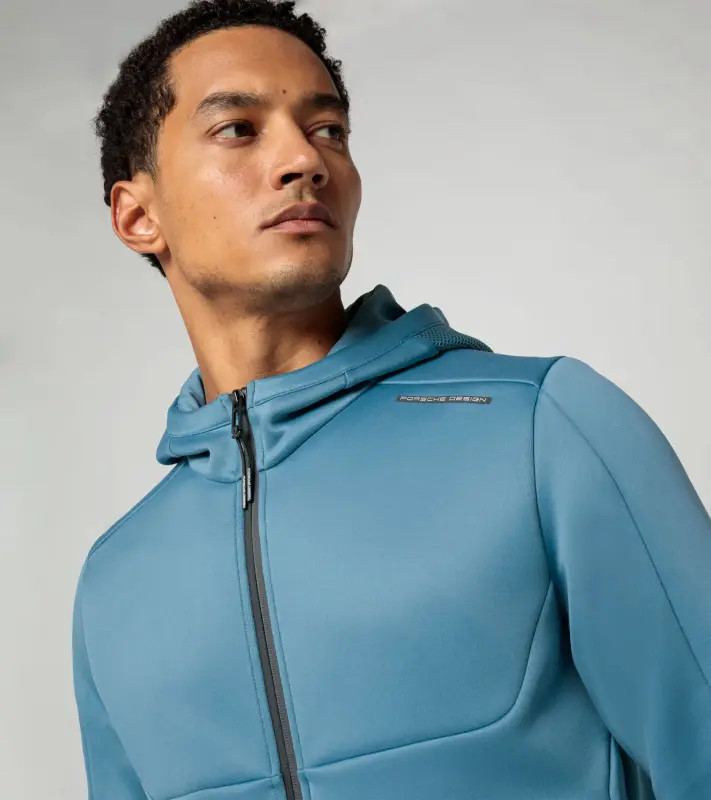 PORSCHE DESIGN Hooded sweat jacket Mikina s kapucí světle modrá
