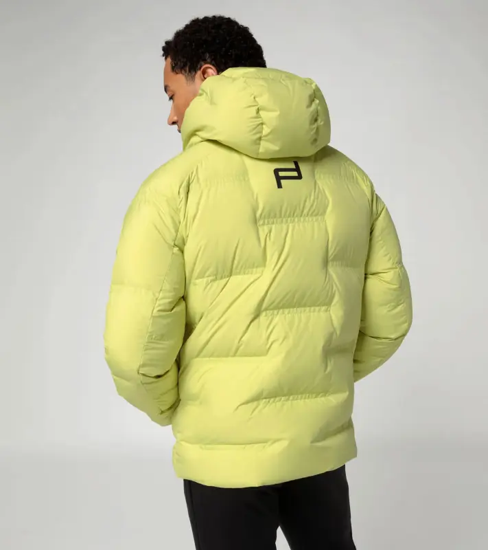 PORSCHE DESIGN Padded jacket Bunda prošívaná zimní s kapucí jemně žlutá 