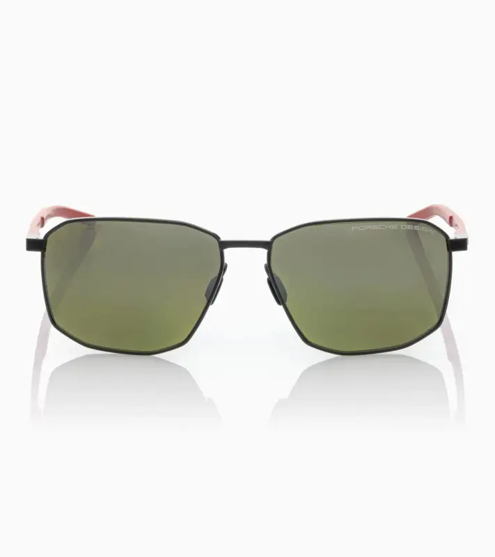PORSCHE DESIGN Sunglasses P´8989 Sluneční brýle červenočerné se zelenostříbrnými zrcadlovými polarizovanými skly