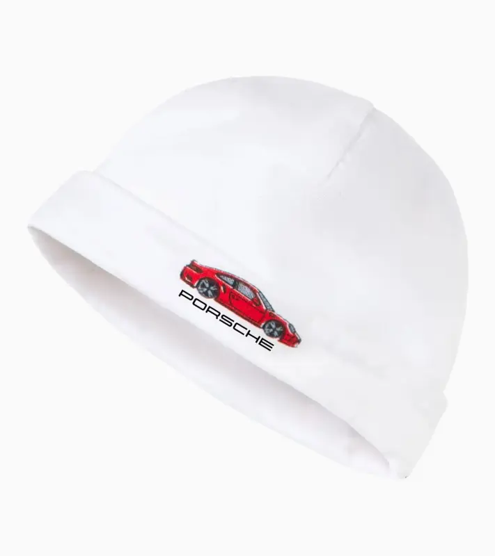 PORSCHE Baby romper set Essential Set pro miminko dupačky čepička ponožky v kufříku bílá s potiskem