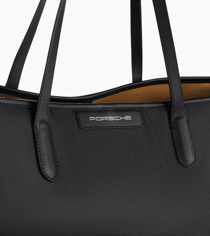 PORSCHE Shopper MARTINI RACING® Taška nákupní s kapsami na zip a koženými detaily černá