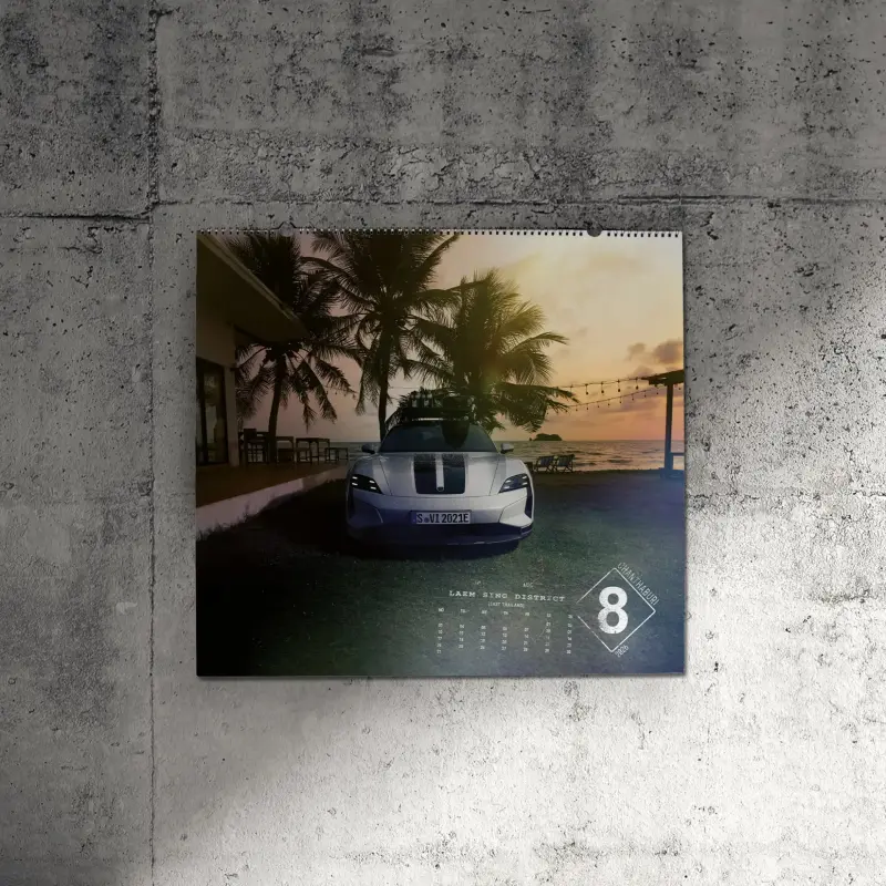 PORSCHE Calendar 2026 Thailand Kalendář nástěnný 2026 Thajsko