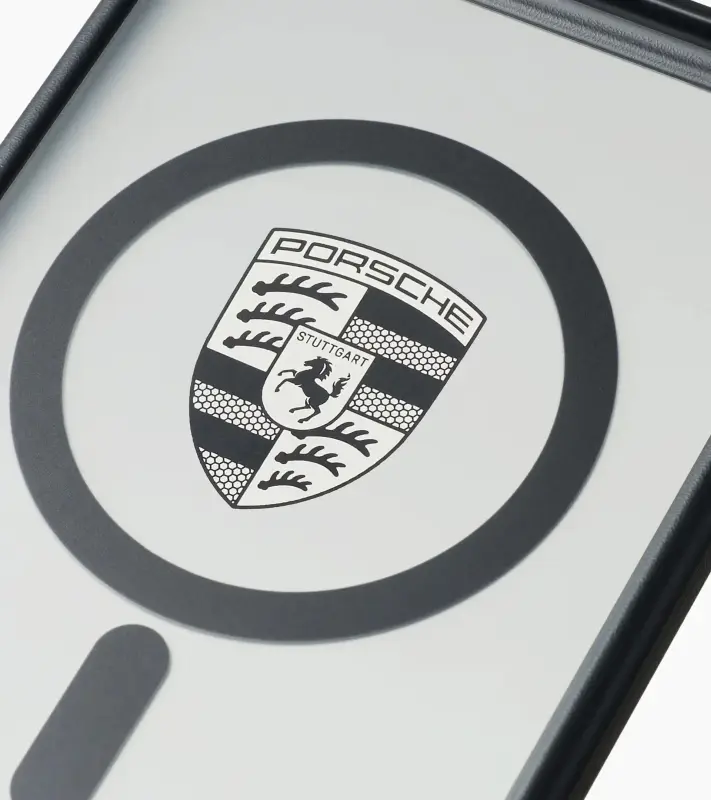 PORSCHE Snap-on case for iPhone® 17 Air Kryt mobilního telefonu iPhone 17 Air se znakem Porsche černý hliníkový rámeček