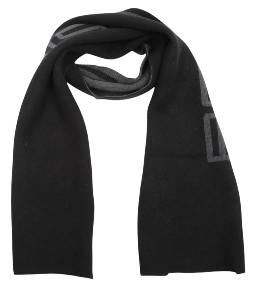 PORSCHE DESIGN Men's scarf business logo Šála vlněná dlouhá s logem černá