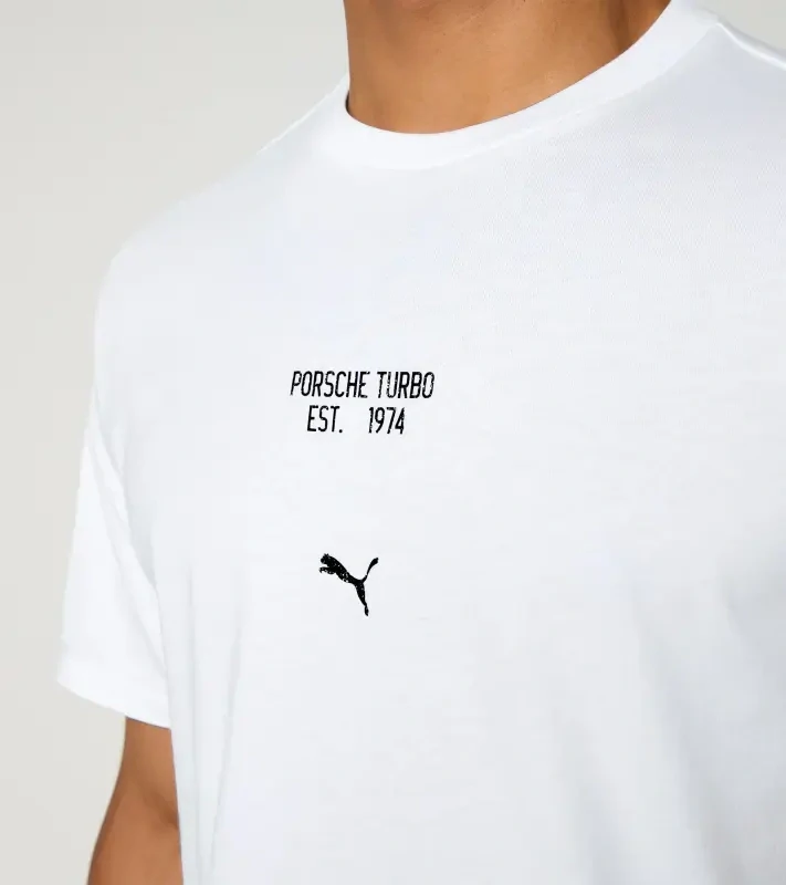 Porsche Race Americana T-Shirt Porsche Legacy x PUMA Tričko volnočasové s výstřihem ke krku bavlněné bílé