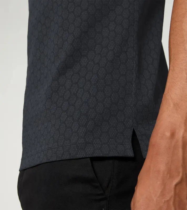 PORSCHE DESIGN Seasonal T-shirt Tričko s kulatým výstřihem žakárové bavlněné černé