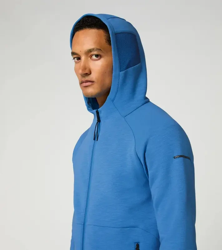 PORSCHE DESIGN Hooded Sweat Jacket Mikina na zip s kapucí decentními logy světle modrá
