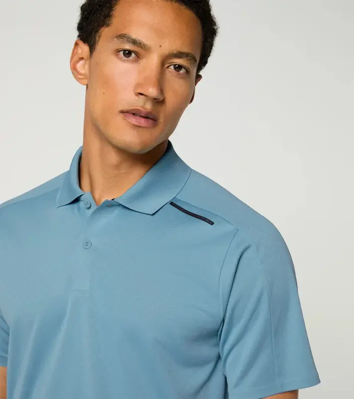 PORSCHE DESIGN Sport-Tex Jacquard Polo Shirt Polokošile tričko žakárové s límečkem a knoflíčky světle modrá