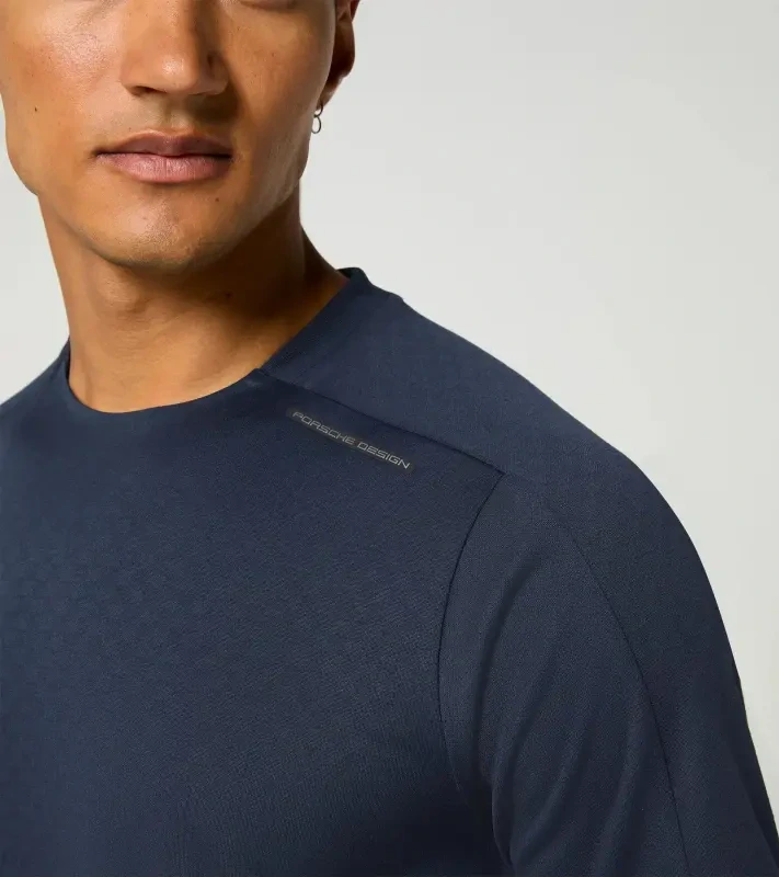 PORSCHE DESIGN Sport-Tex Jacquard T-Shirt Tričko žakárové s kulatým výstřihem tmavě modrá