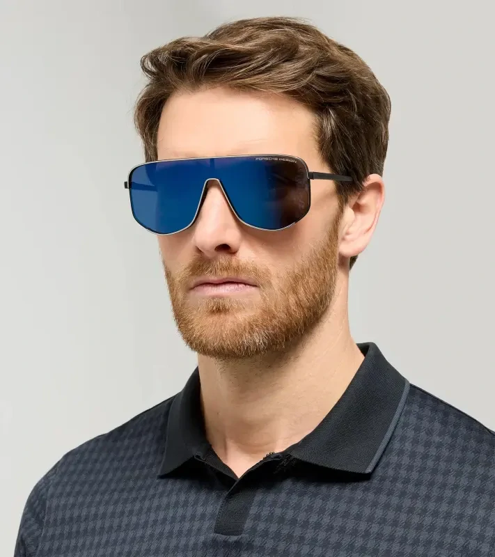 PORSCHE DESIGN P'86007 Targa #1 Sunglasses by Orlando Bloom Sluneční brýle šedočerné s modrými polarizovanými skly