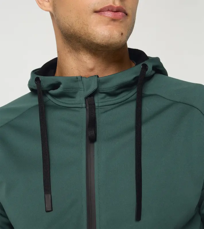 PORSCHE Hoodie Unisex Mikina cyklistická sportovní na zip tmavě zelená
