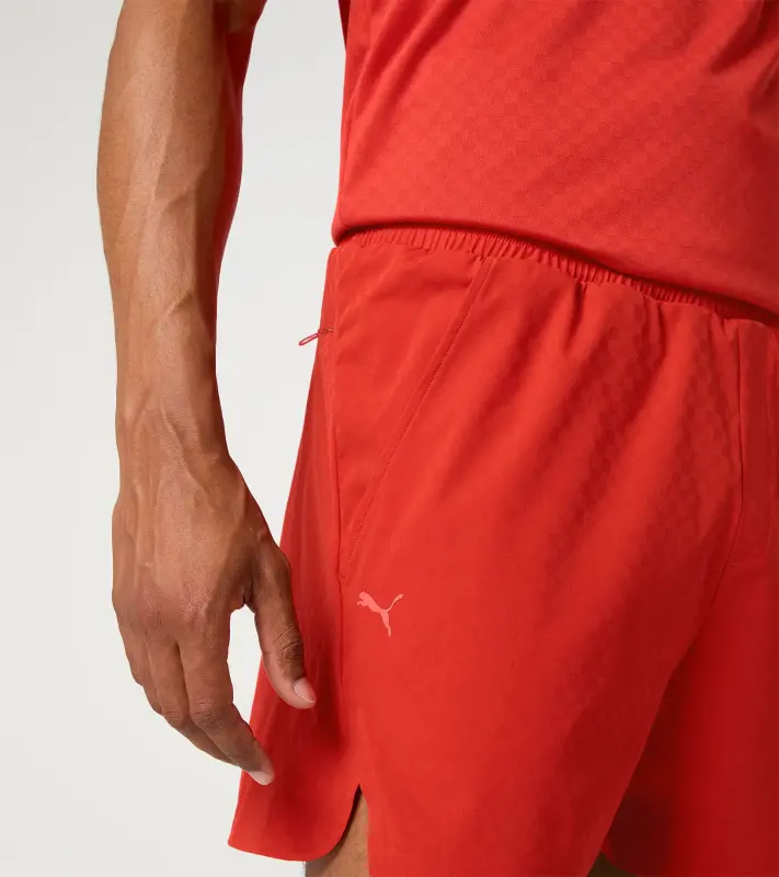 PORSCHE DESIGN Sport-Tex Swim Shorts Plavky koupací šortky s elastickým pasem a kapsičkou na zip z žakárové látky lávově oranžová