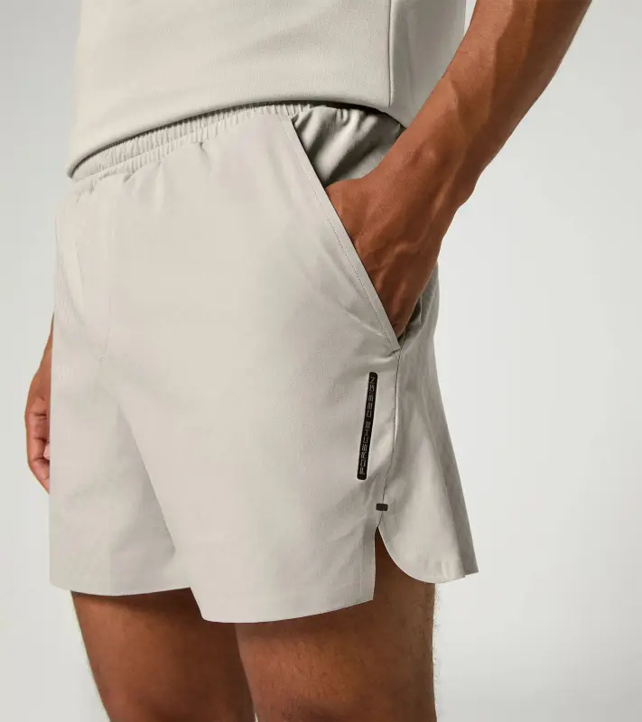 PORSCHE DESIGN Sport-Tex Swim Shorts Plavky koupací šortky s elastickým pasem a kapsičkou na zip z žakárové látky béžová