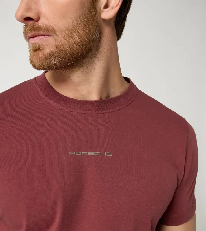 PORSCHE T-Shirt There Is No Substitute Unisex Tričko s kulatým výstřihem volnočasové sportovní bavlněné v pastelově červené