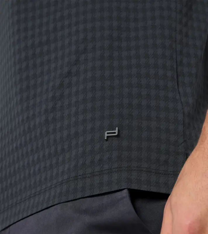 PORSCHE DESIGN Seasonal Polo T-shirt Tričko s límečkem žakárové bavlněné se speciální légou se vzorem pepita šedočerná