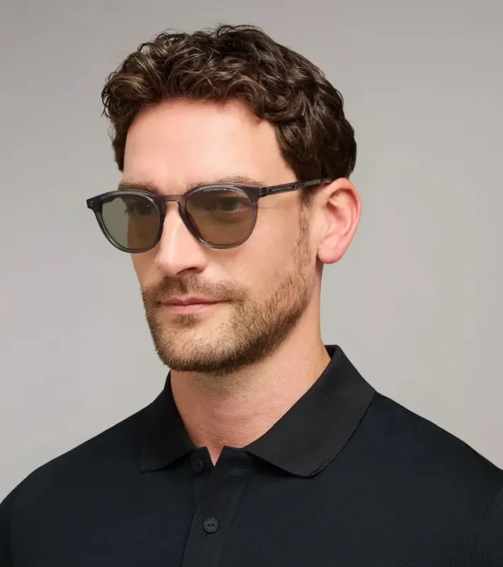 PORSCHE DESIGN P´86025 Sunglasses EDITION A #2 Uni Sluneční brýle nadčasového klasického tvaru šedé se světle okrovými skly