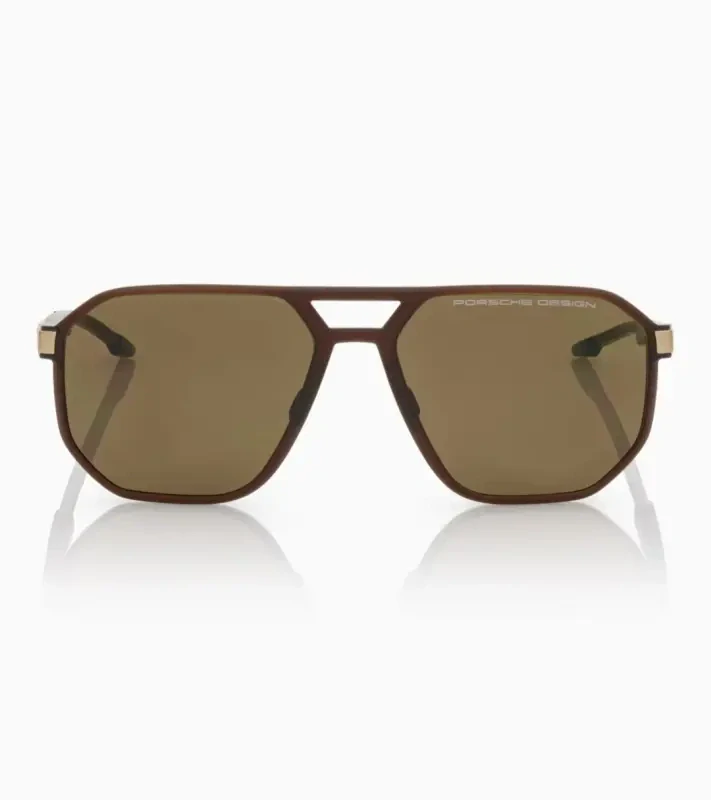 PORSCHE DESIGN P´86012 Sunglasses Neo Blade #2 Sluneční brýle typických tvarů a barev. Hnědozlatá varianta s kouřovými hnědými skly.