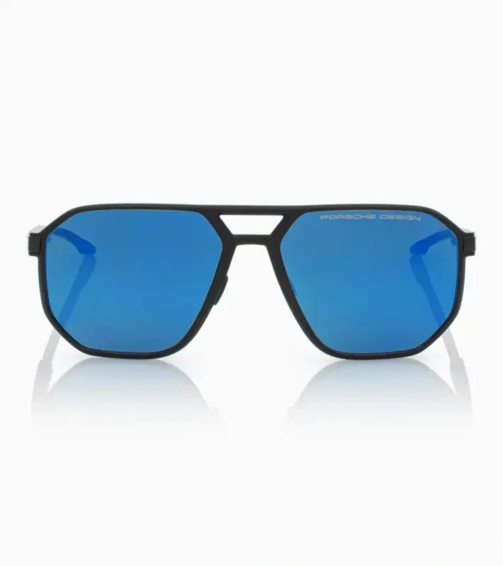 PORSCHE DESIGN P´86012 Sunglasses Neo Blade #2 Sluneční brýle typických tvarů a barev. Černé s modrými skly.