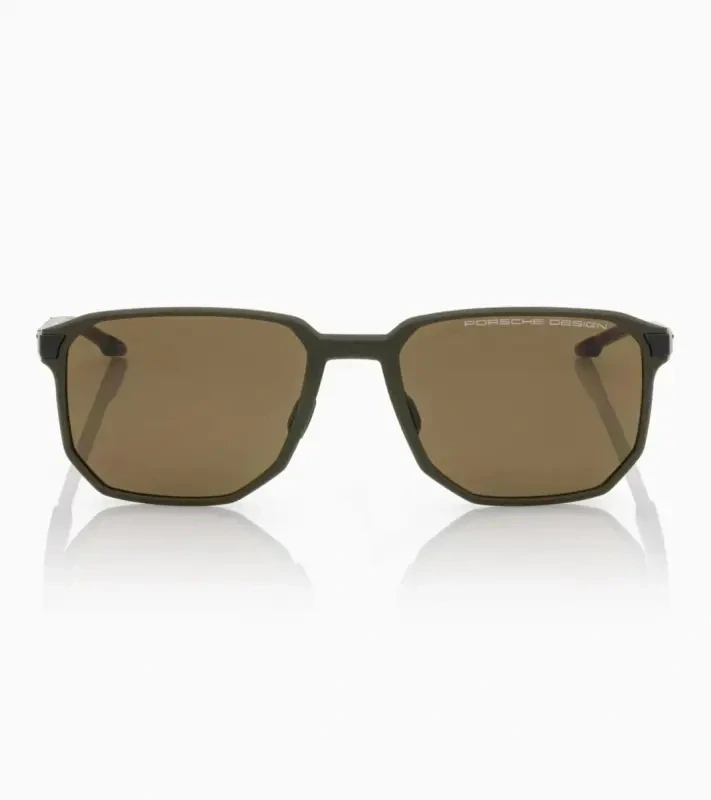 PORSCHE DESIGN P´86011 Sunglasses Neo Blade #1 Sluneční brýle typických tvarů a barev. Khaki varianta s kouřovými khaki skly.