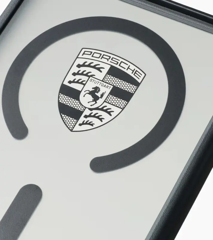 PORSCHE Snap-on case for iPhone® 18 Pro Max Kryt mobilního telefonu iPhone 18 Pro Max se znakem Porsche černý hliníkový rámeček