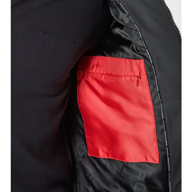 Porsche Design ICON LEATHER JACKET Bunda bomber kožená s jehnětinovým límcem