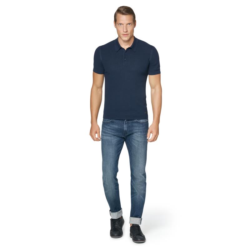 Porsche Design Basic Fashion Polo Tričko s límečkem modrá námořní