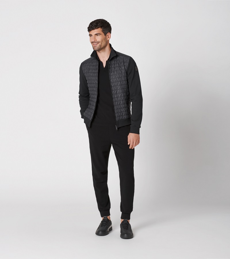 Porsche Design FABRIC MIXED CARDIGAN Bunda černá jet black
